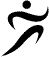 Silhouette of person running.